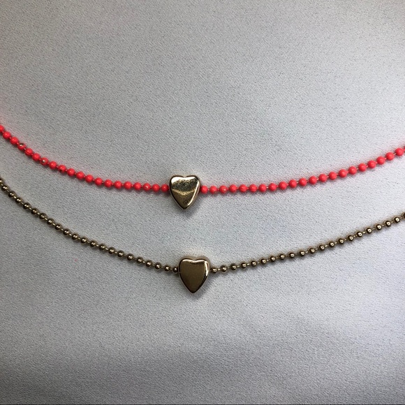Old Navy - Two Tone Heart Necklace - Picture 1 of 2